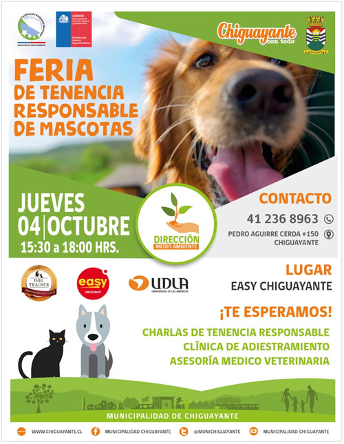 04 de octubre. Programa Operativos Ciudadanos: Operativo Veterinario «Feria Tenencia Responsable de mascotas». Organiza: Carrera de Medicina Veterinaria, Sede Concepción